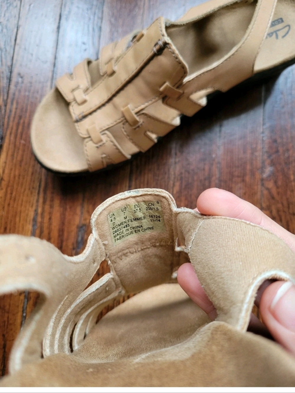 Clarks Womens Size 7M Lexi Marigold Sandals Slingback Beige Open Toe Heels - Picture 9 of 14